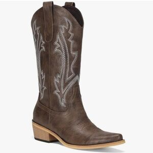 NEW Brown Western Cowboy/ Cowgirl Boots with Embroidery